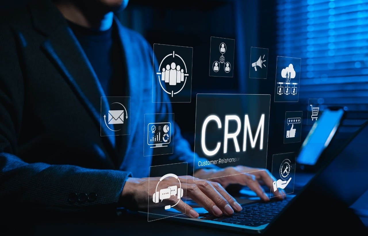 CRM dashboard showing leads and booked jobs for pool and spa companies in Murfreesboro, TN